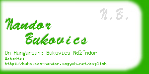 nandor bukovics business card